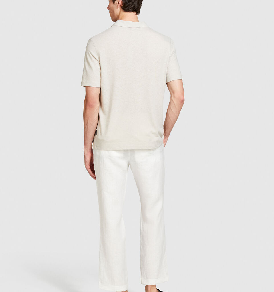 Regular fit trousers in 100% linen - men's regular fit trousers - White | Sisley image number 3
